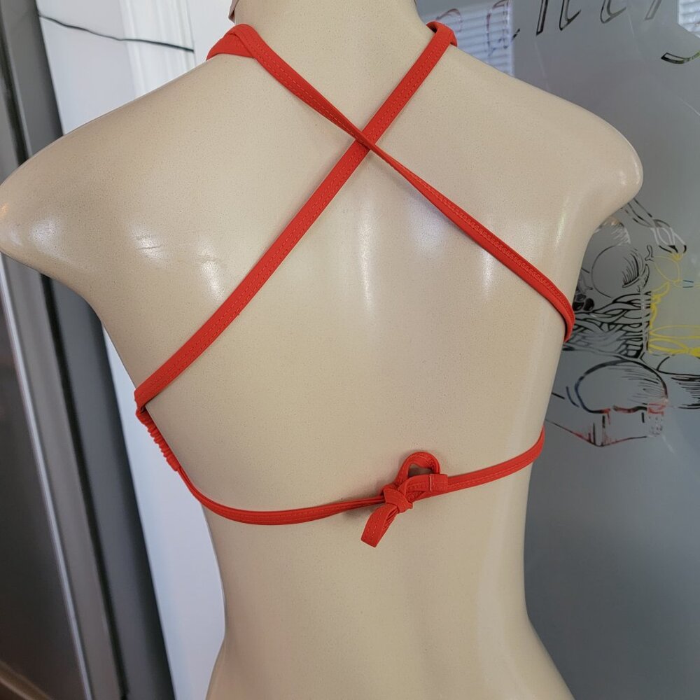 Xhilaration crochet high neck bikini top coral red - Picture 3 of 7